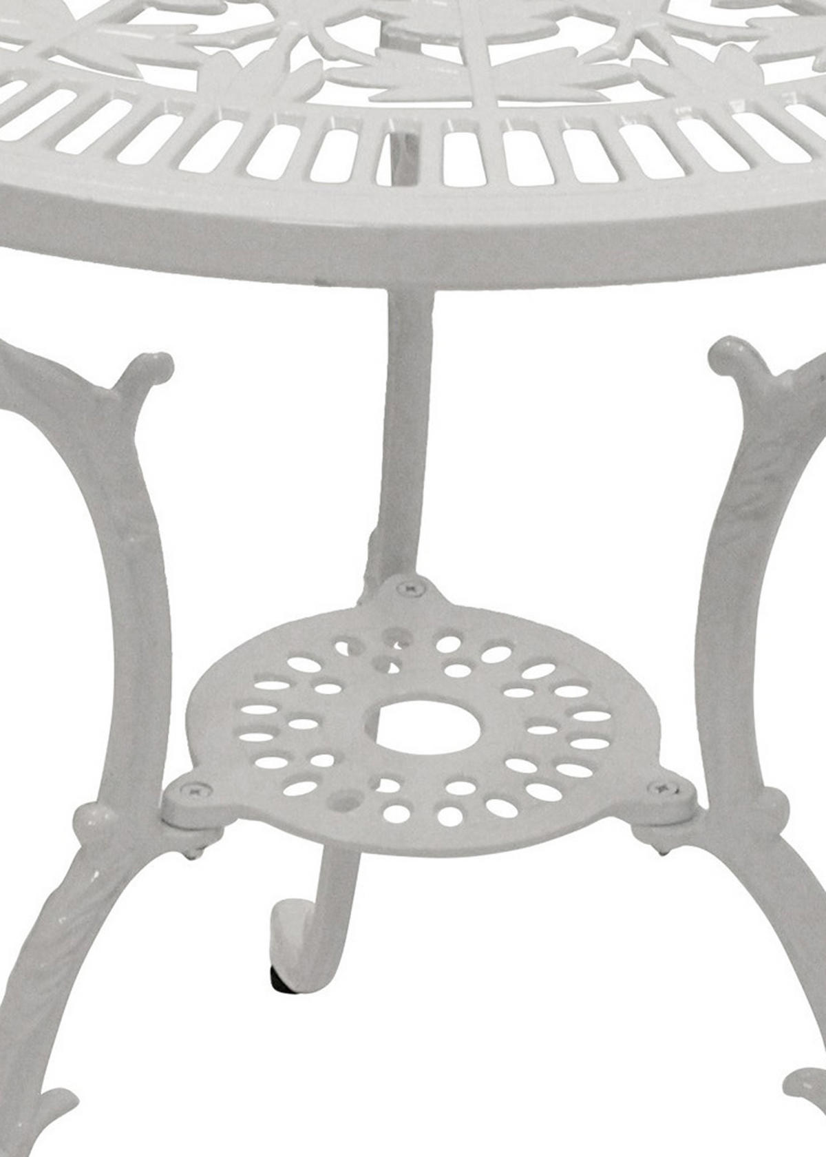 BISTROSET Boulder - Jugendstil - Gartenmöbel Set 3-teilig, Sitzgruppe Aluguss antik weiß - Weiß, Metall - TPFGarden