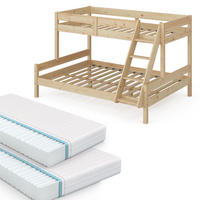 ETAGENBETT Everest Naturholz 140x200/90x200 cm mit 2 Matratzen - Naturfarben, Holz (140/200cm) - VitaliSpa