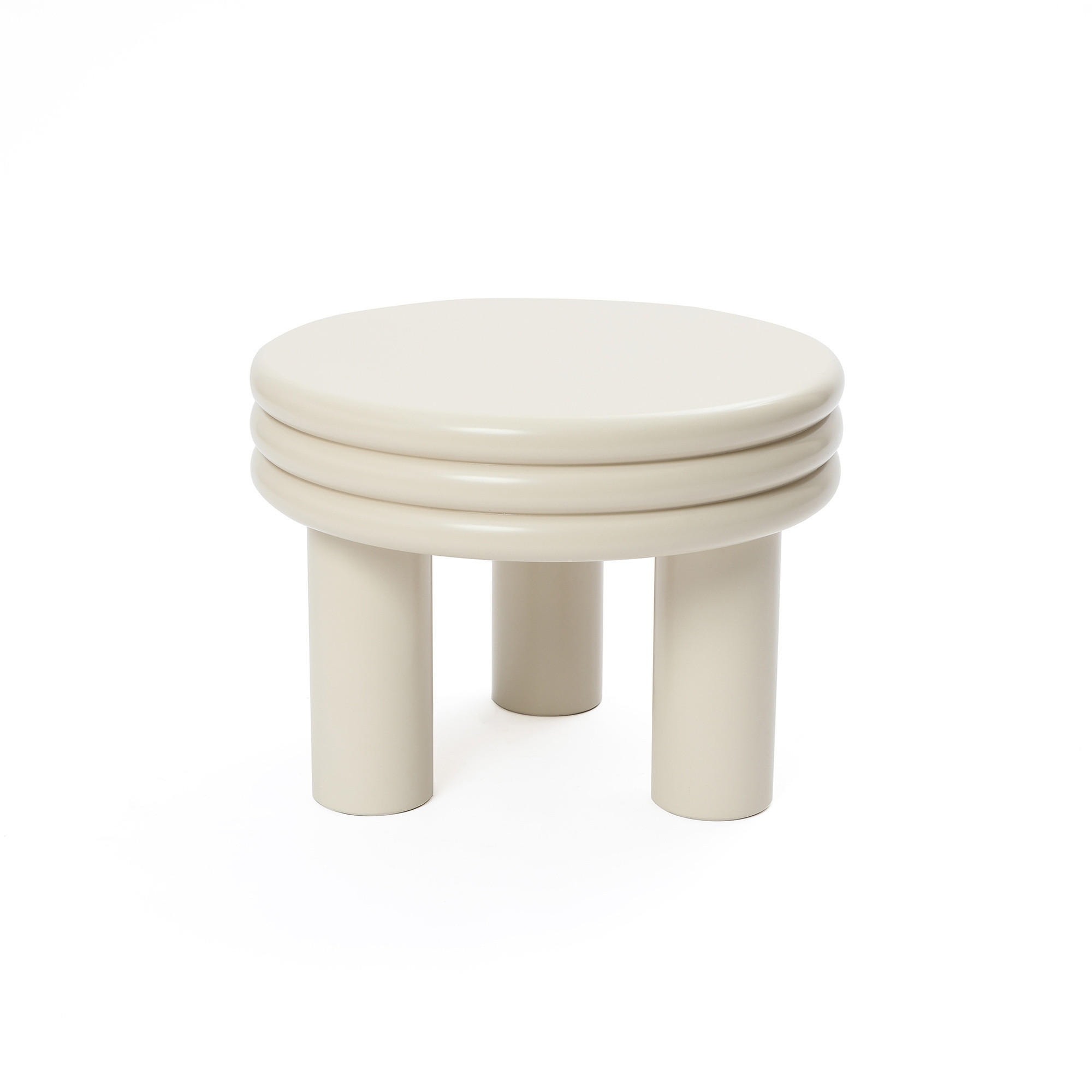 COUCHTISCH Rund, Elfenbein | Ø48 x H35 cm - Weiß, Holzwerkstoff (48/48/35cm) - Hometopia