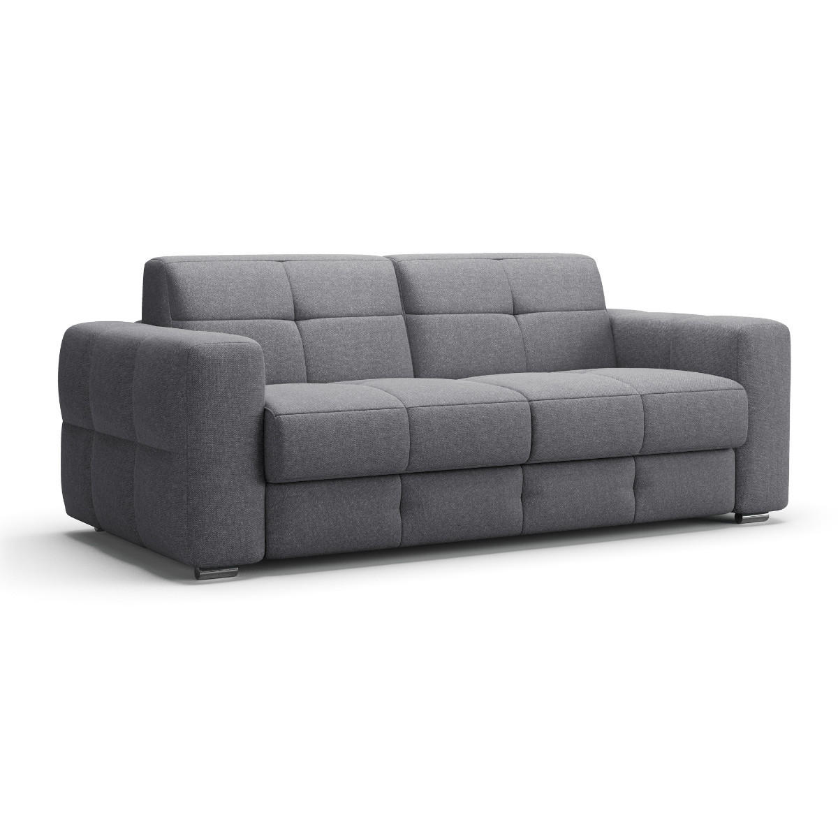 SCHLAFSOFA 3-sitzer mit express-Öffnung in stoff cameron 207/102/84 cm - Grau, Holz (207/84/102cm) - Calicosy