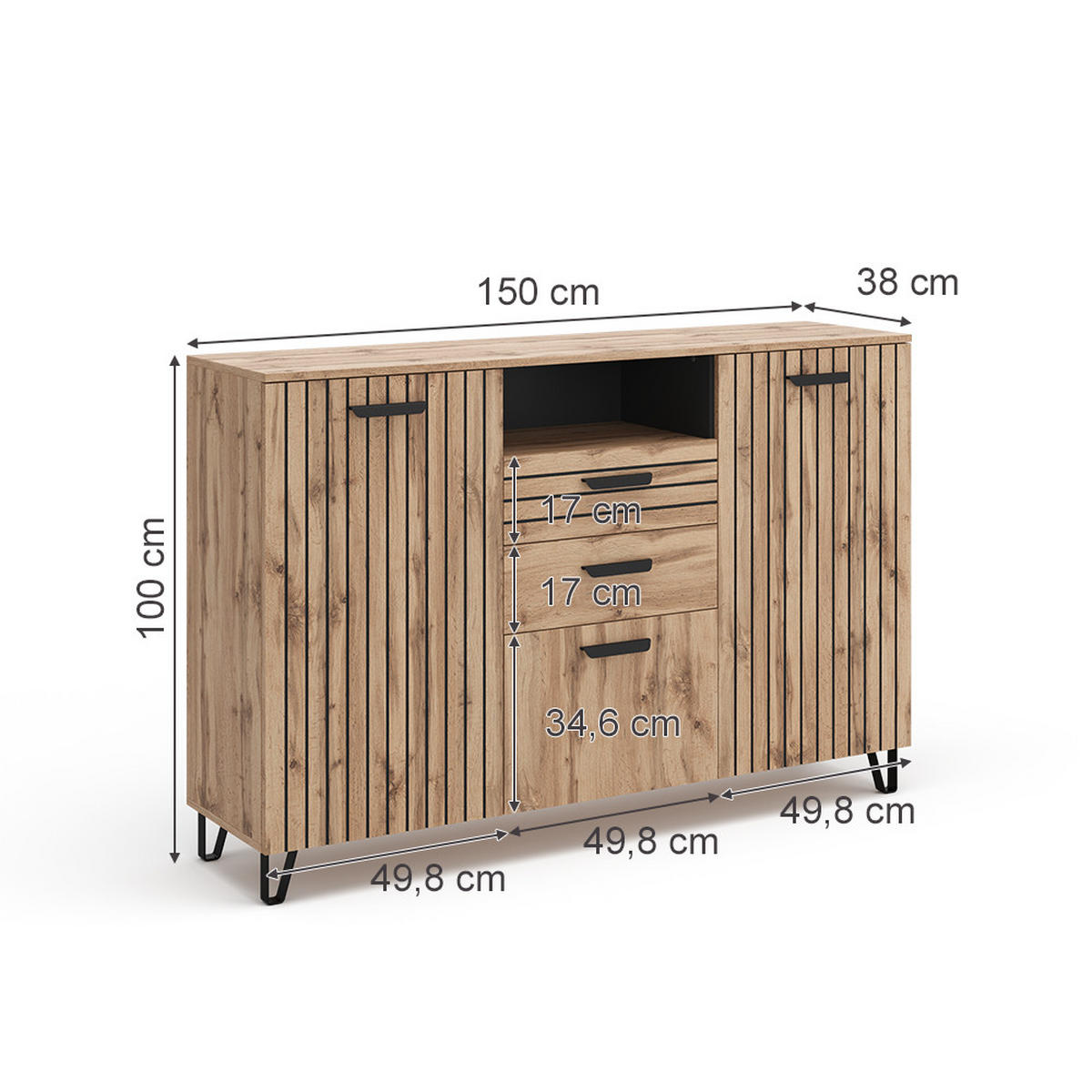 Braun, Holzwerkstoff (38/100/150cm) - Vicco