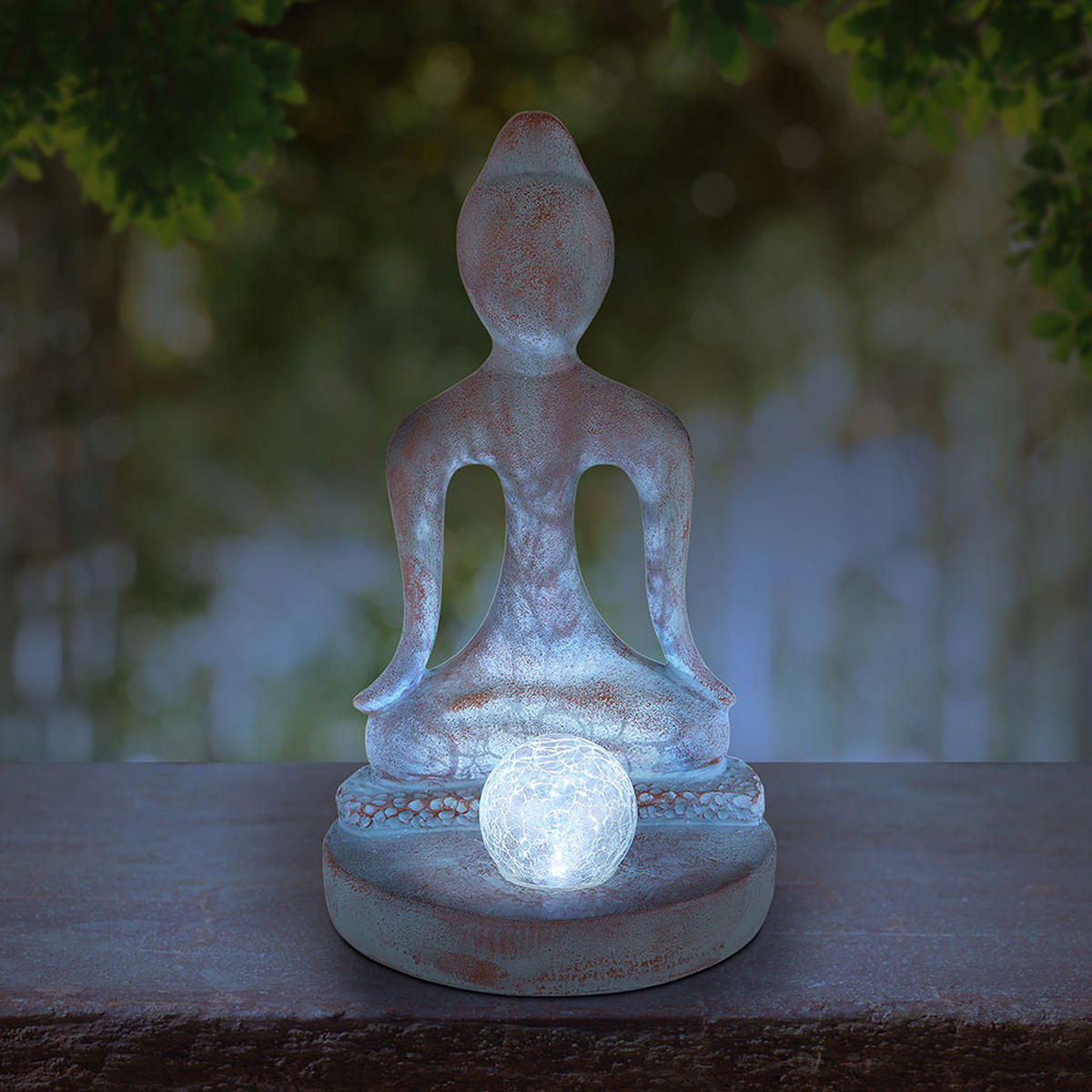 LED AUSSENLEUCHTE Buddha Bronze - Bronzefarben, Glas (17.5/15/30cm) - Globo Lighting