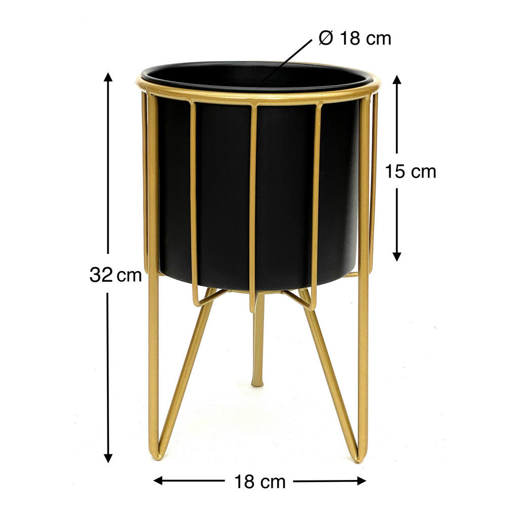 Thumbnail - DanDiBo Blumenhocker, Gold, Metall, 19x32x19 cm, Wohnzimmer, Wohnzimmertische, Blumenständer
