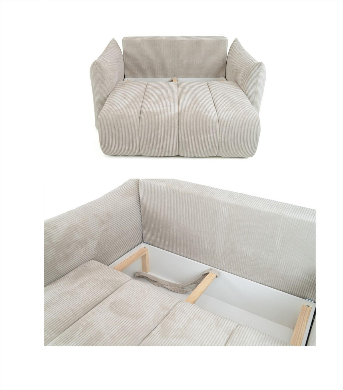 SOFA 2er-sitzer Ontario Mit Liegefunktion - Gelb, Holzwerkstoff/Textil (162/86/101cm) - Fun Möbel