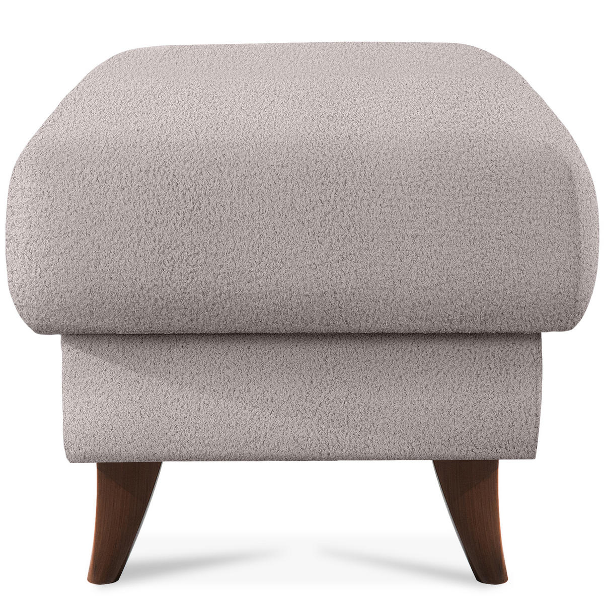 HOCKER GUSTAVO Fußstütze, Bouclé, Grau - Grau, Holz/Holzwerkstoff (53/49/53cm) - KONSIMO®