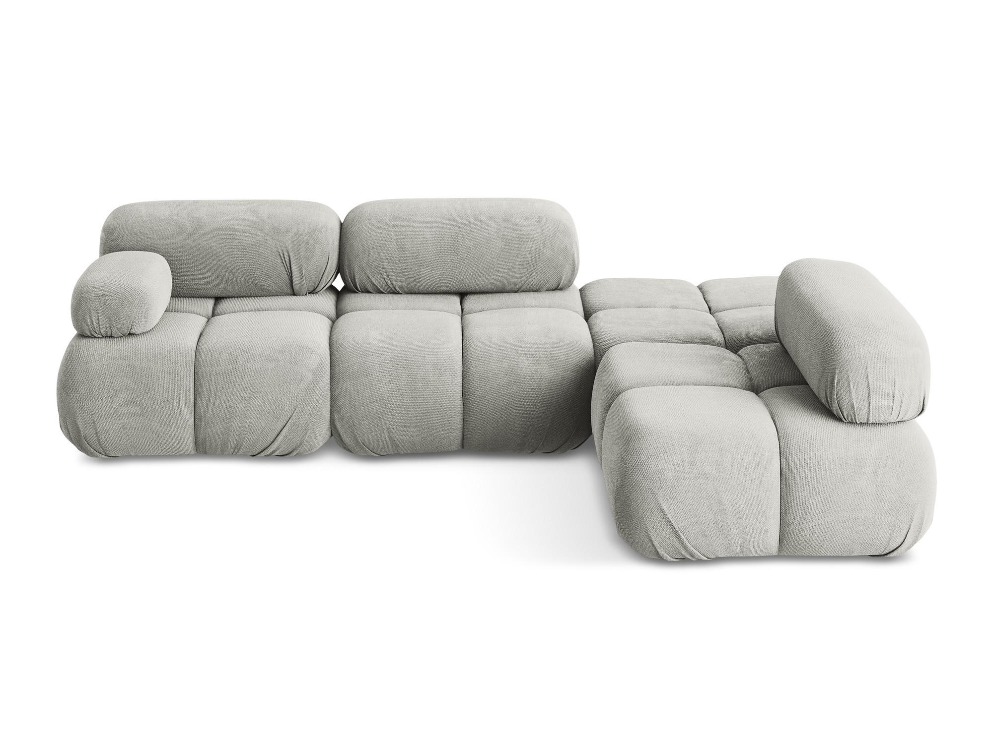ECKSOFA Rechts Chenille Stoff Grau - Hellgrau/Schwarz, Kunststoff/Textil (285/190cm) - Makamii