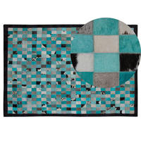 KURZFLOR-TEPPICH Nikfer 200/140 cm - Blau, Fell (140/200cm) - Beliani
