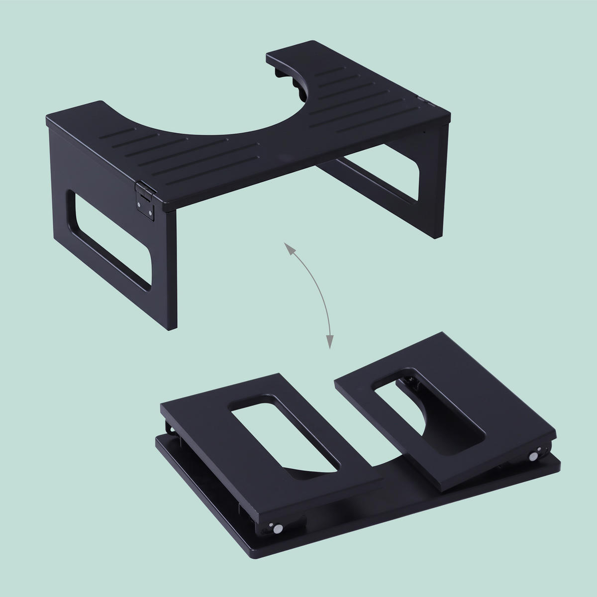 TOILETTENHOCKER - Schwarz, Holz/Kunststoff (43/18/27.5cm) - Relaxdays