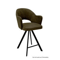 THEKENSTUHL drehbar (8er-Set) Diandra 59x104x61 Schwarz/Khaki - Dunkelgrün/Schwarz, Kunststoff (61/104/59cm) - 58aufmkessel