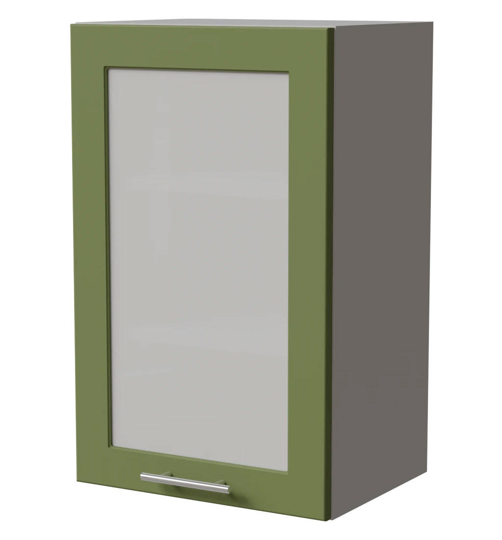 KÜCHENHÄNGESCHRANK Brerra W2S/45 Grau / RAL 6025 farngrün Matt 45 / 32,5 / 72cm - Grau/Grün, Holz/Holzwerkstoff (45/72/32.5cm) - Feldmann-Wohnen