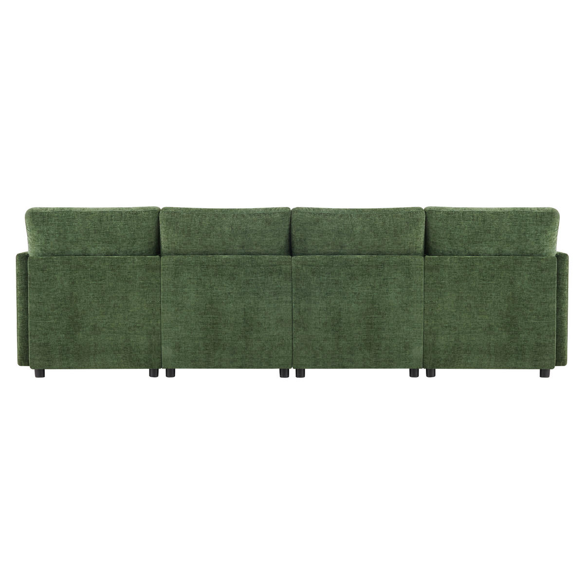 WOHNLANDSCHAFT 278/161/81 cm Green mit 2 Fußhocker - Grün, Textil (278/81/161cm) - Oxeza