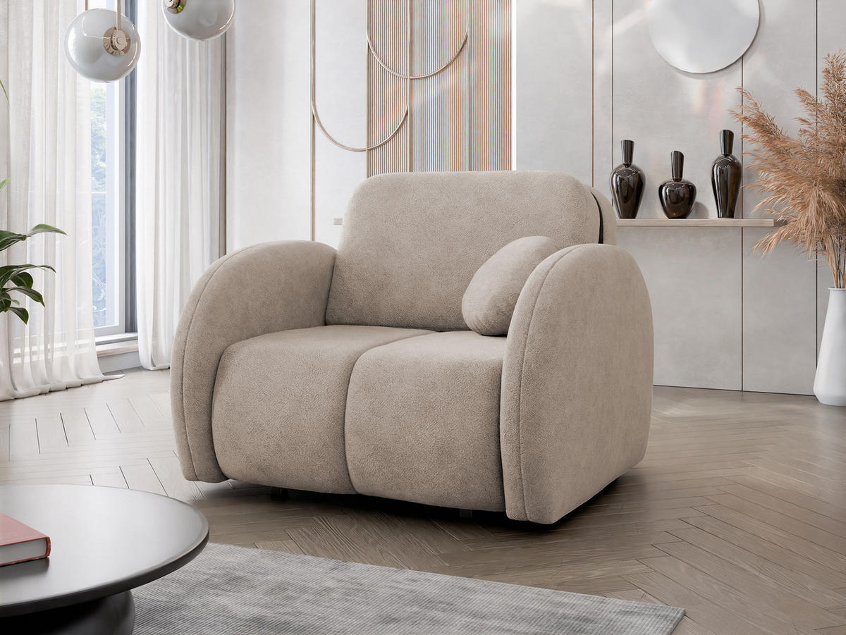 SCHLAFSOFA Viva Comfy I - Schwarz/Naturfarben, Holz/Textil (102/85/103cm) - MIRJAN24