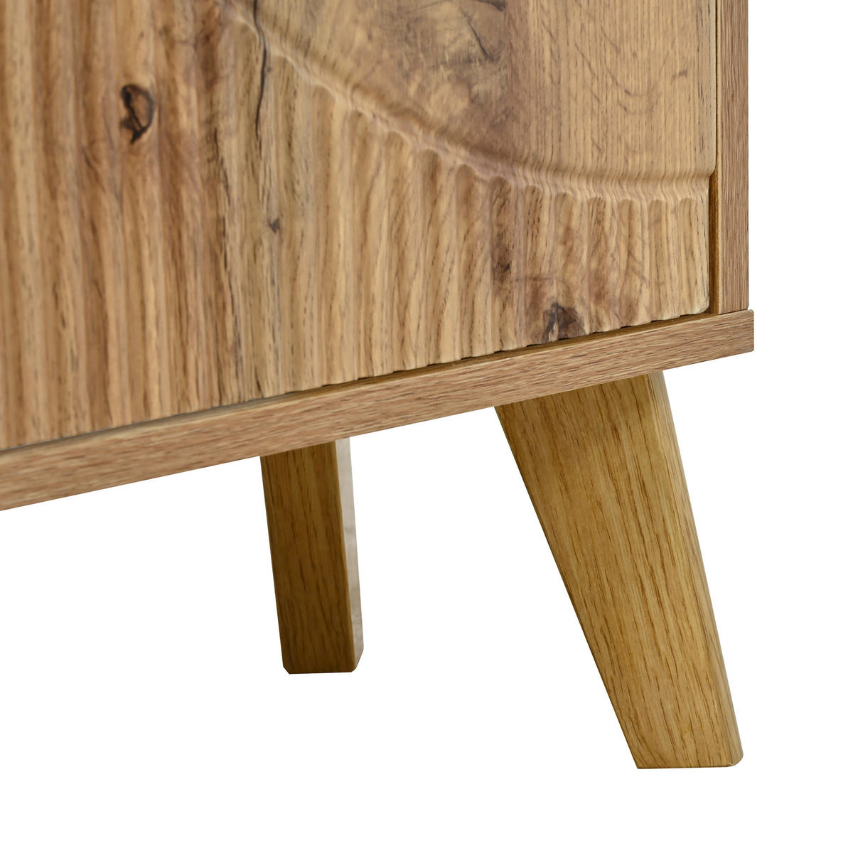 SCHUHSCHRANK mit 3d-strukturfront & 4 klappfächern - Naturfarben, Holzwerkstoff (105/95.5/24cm) - Urban Meuble