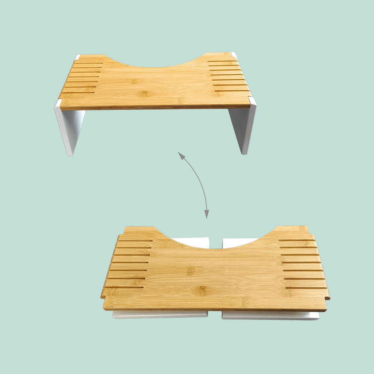 WC podnožka - viacfarebná, kov/drevo (43.5/19/20cm) - Relaxdays