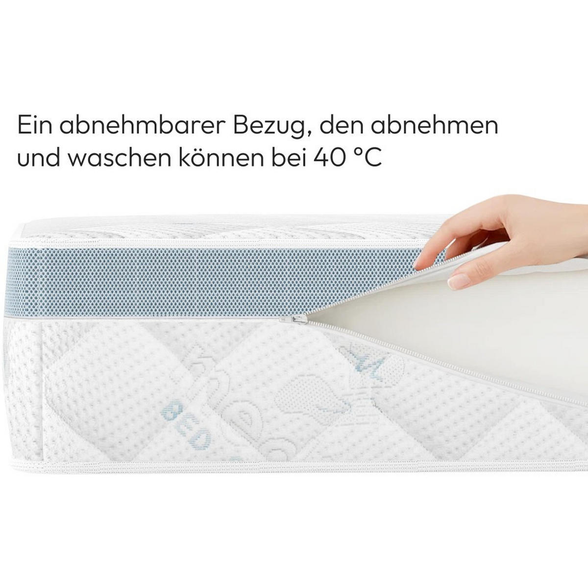 WENDEMATRATZE Mediro Care 21 cm,7-Zone, mit Visco-Schaum, H2/H3, 180x200 - Weiß, Textil (180/200cm) - Beautysofa
