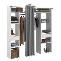 KLEIDERSCHRANK Combi 2 in Weiß von Parisot – Flexibler Stauraum in modernem Design – mit Vorhang - Weiß, Holzwerkstoff (80/200/120cm)