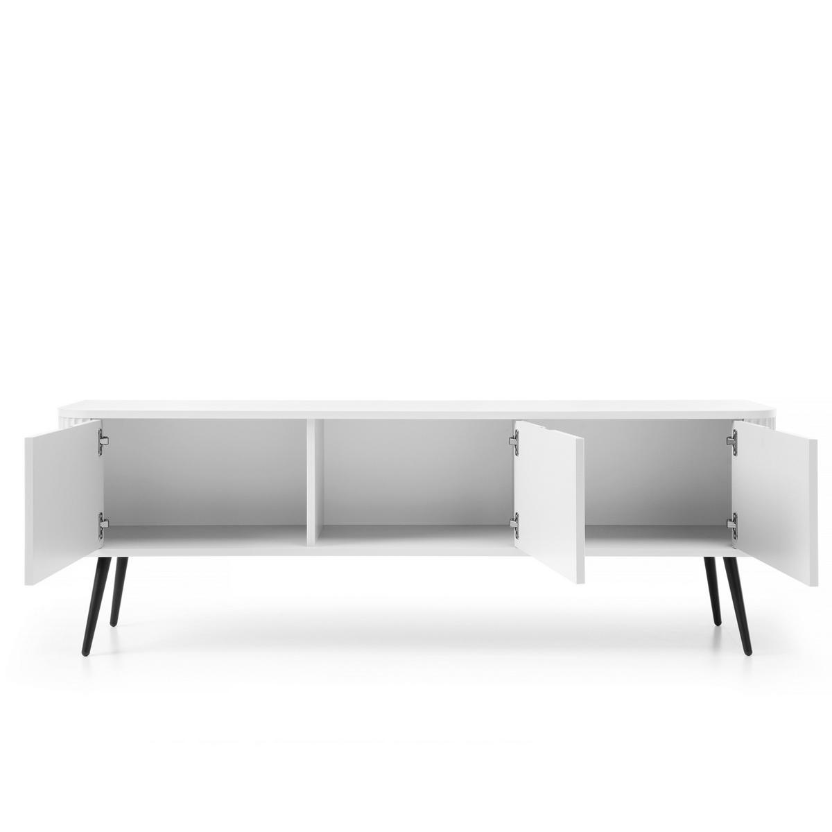 LOWBOARD TV MORDEN RTV1 Abgerundeter Korpus Weiß Weiß - Weiß, Holzwerkstoff/Kunststoff (168/56/39cm) - Komodee