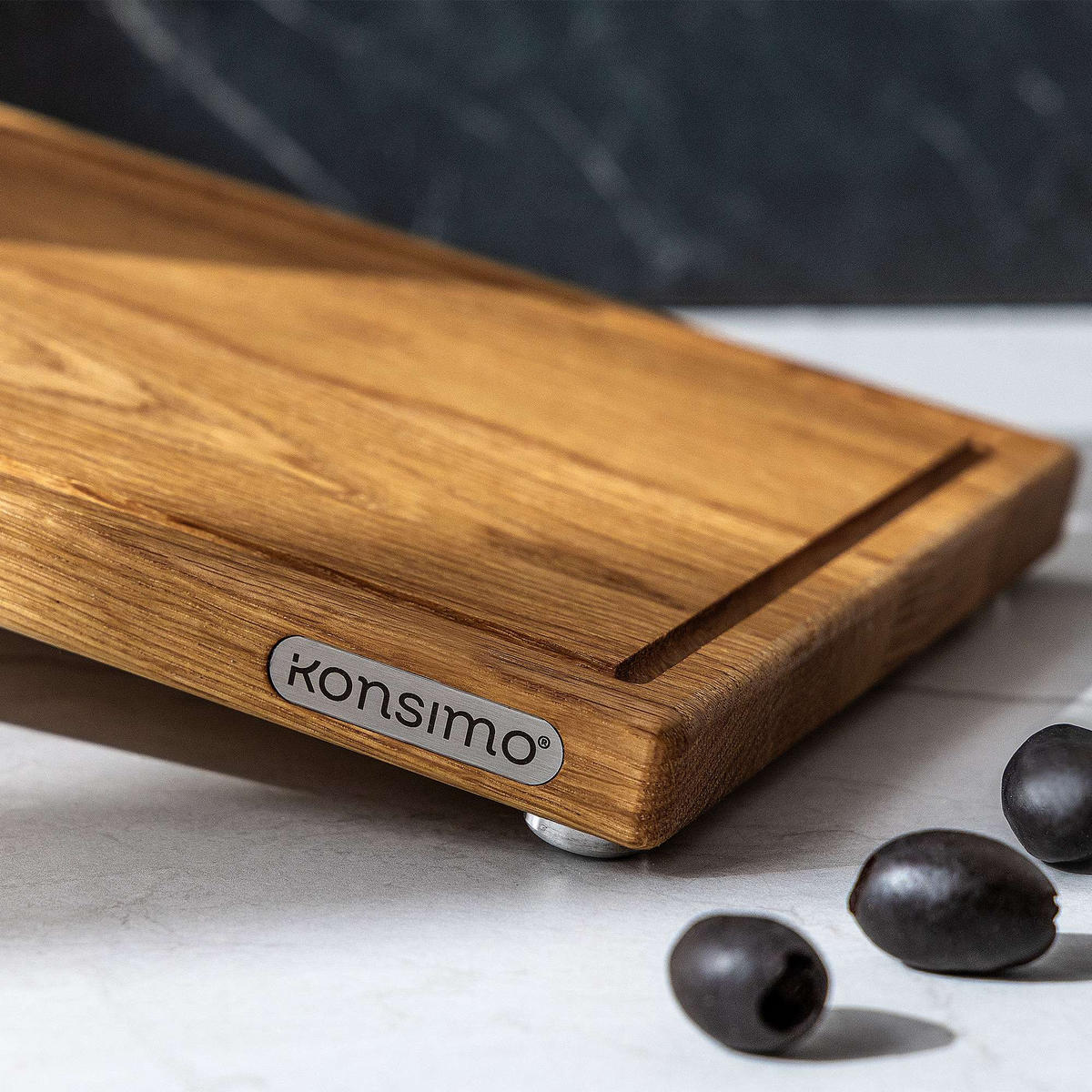SCHNEIDEBRETT Solida - Eichefarben/Braun, Holz (20/30cm) - KONSIMO®