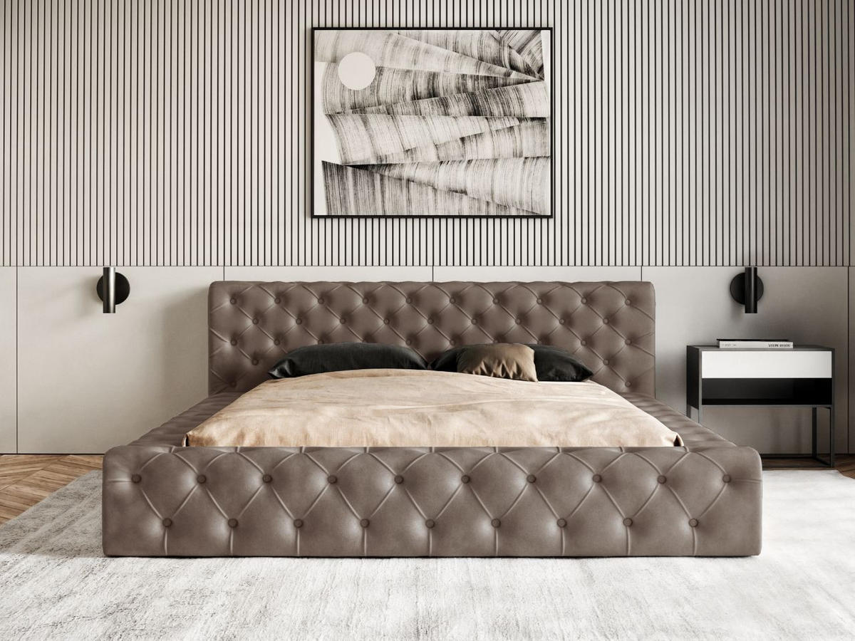 POLSTERBETT Palini 160x200 Braun - Braun, Textil (160/200cm) - Graingold