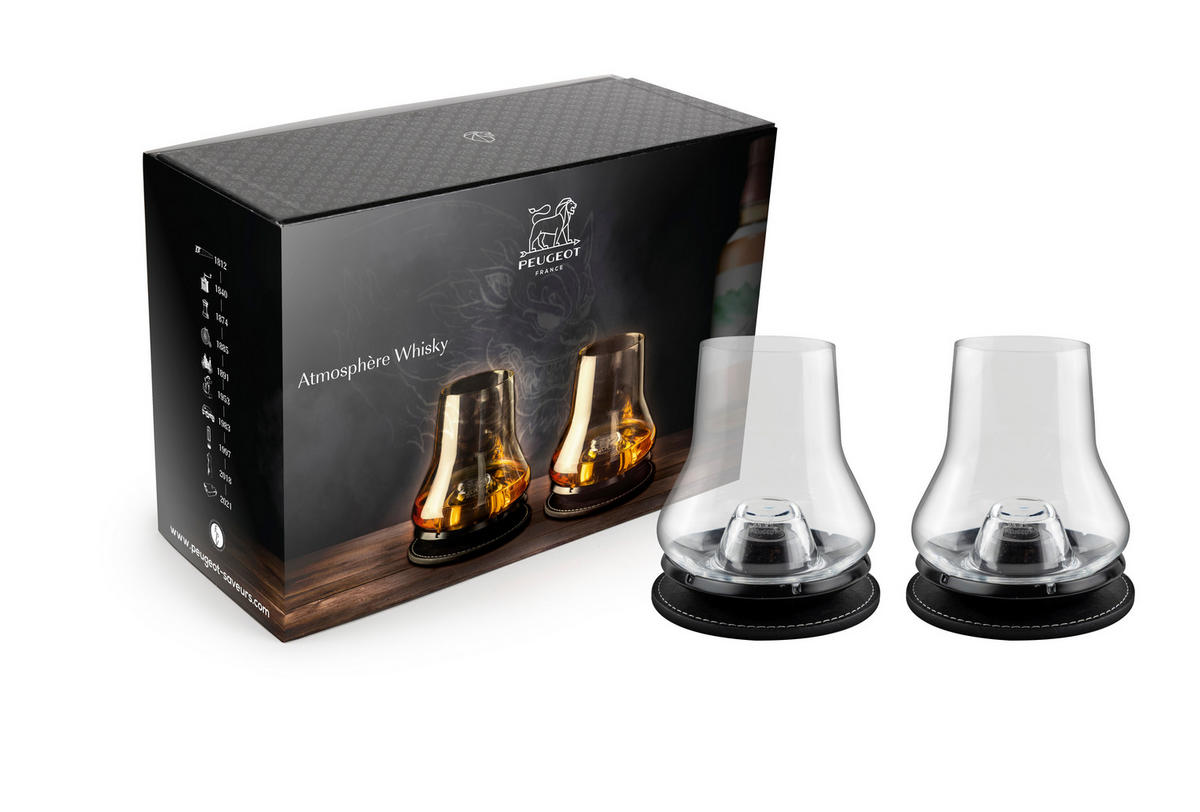 GESCHENKSET Atmosphere Whisky Verkostungsset 2er Set Gläser - Schwarz, Glas (0.4L) - PEUGEOT