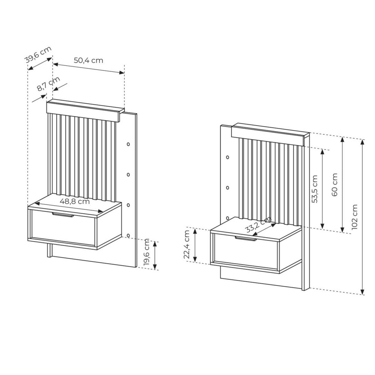 NACHTTISCH TALLINO 50,4/104/39,6 cm Eiche Artisan - Eiche Artisan, Holzwerkstoff (50.4/104/39.6cm) - MASSENO