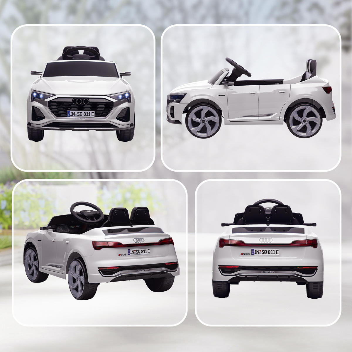 KINDER Elektroauto 12V Kinderauto mit 2,4G Fernbedienung, MP3 Musik & Hupe - Weiß, Kunststoff (98/49.5/43cm) - AIYAPLAY