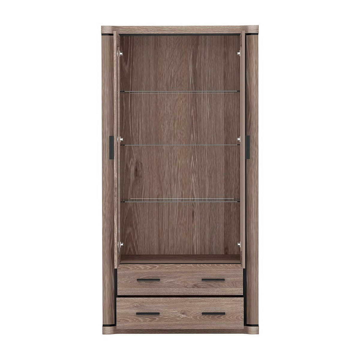 VITRINE Dallas D-17 97 x 192 x 45 cm Trüffeleiche - Trüffeleichefarben, Glas/Holzwerkstoff (97/192/45cm) - Koseto