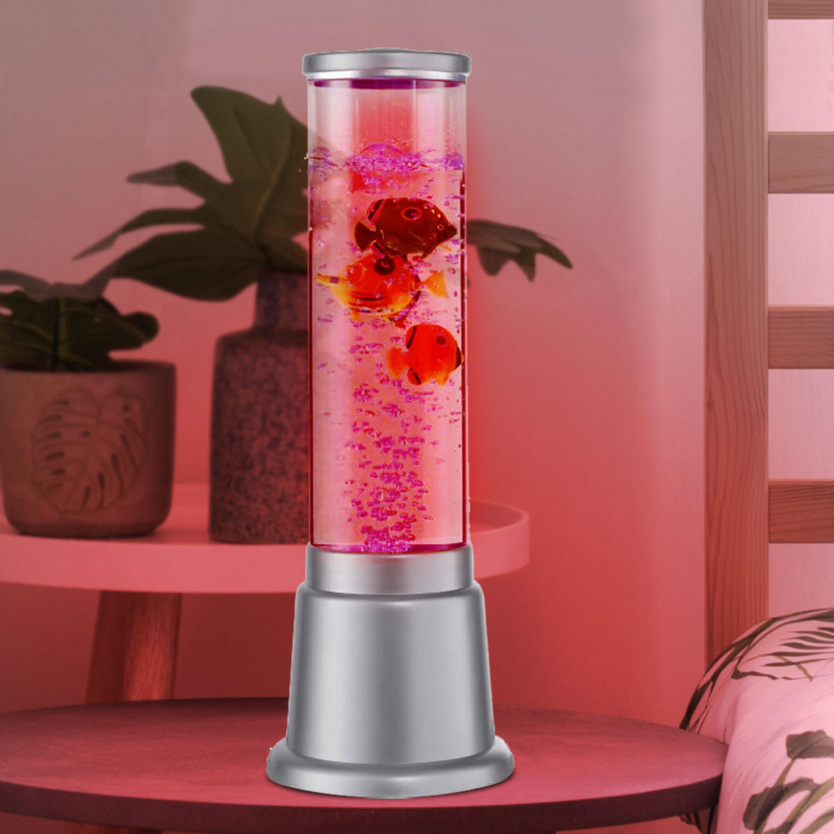 LED DEKOLEUCHTE Wassersäule mit Farbwechsel Blau - Silberfarben, Kunststoff (12.5/12.5/36cm) - Globo Lighting