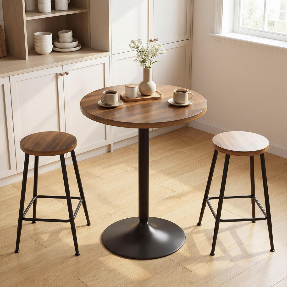 BARTISCH DE-14817 rund 60 cm mit Kippsicherung Nussbaum - Walnussfarben, Holzwerkstoff (60/60/73cm) - ComfortXL