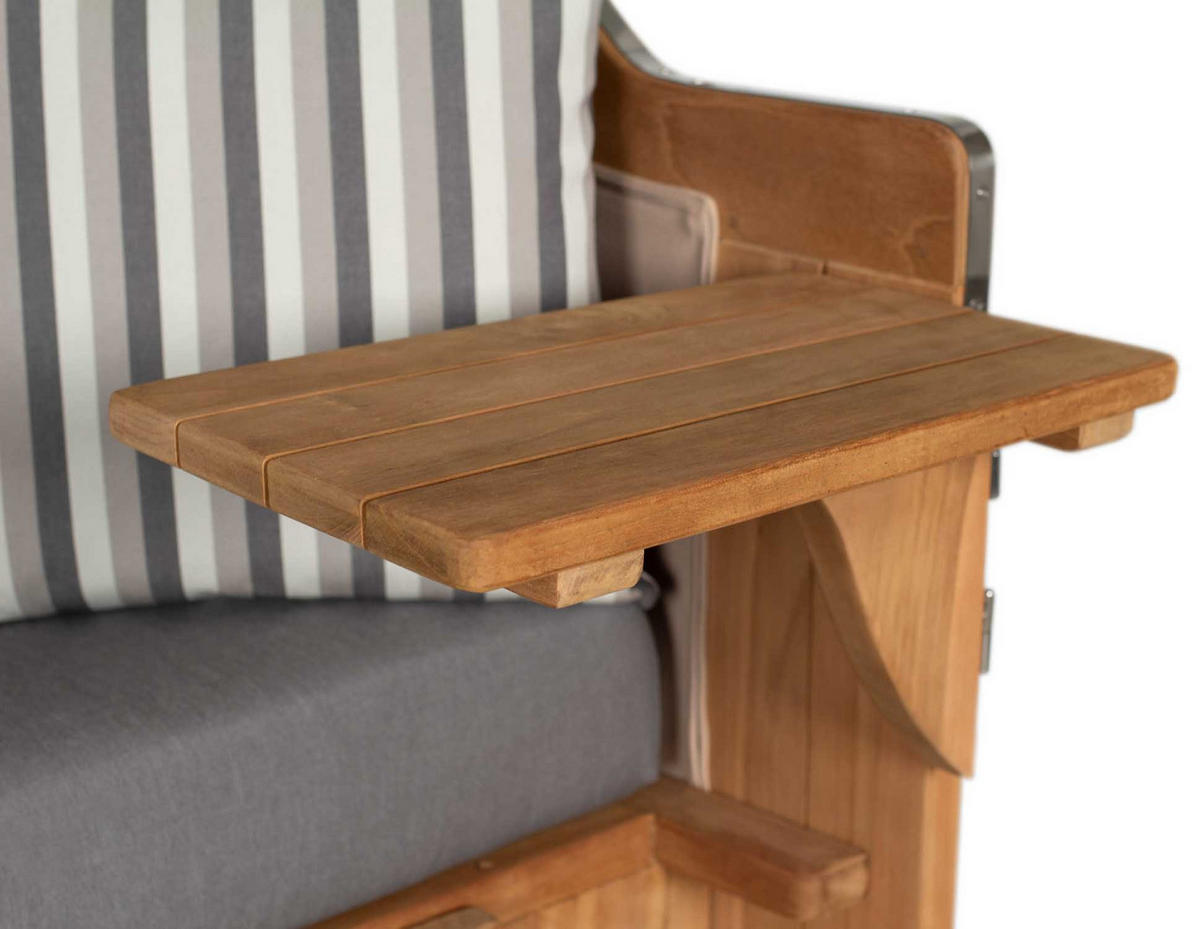 STRANDKORB XXL Düne Grande Teak Banana - Braun/Grau, Metall (142/170/95cm) - Mr. Deko