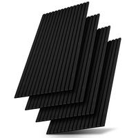 WANDPANEELE Akustik 120x60 cm Schwarz (4er-Set) - Schwarz, Holz (60/120/1.8cm) - Juskys