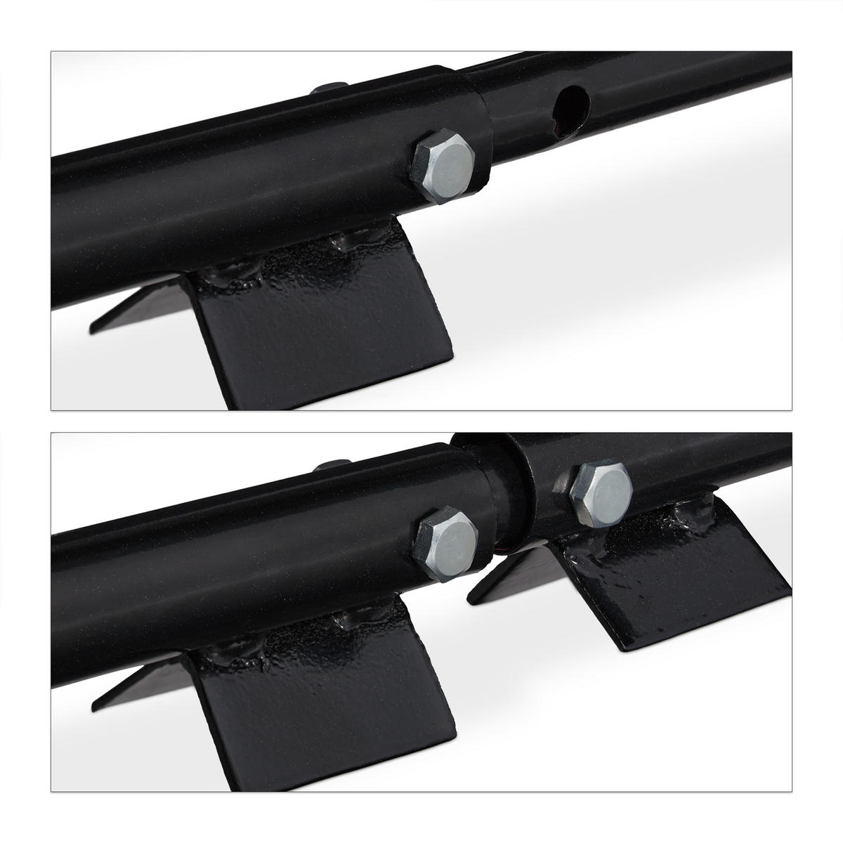 KAMINHOLZREGAL - Schwarz, Metall (220/106/22cm) - Relaxdays