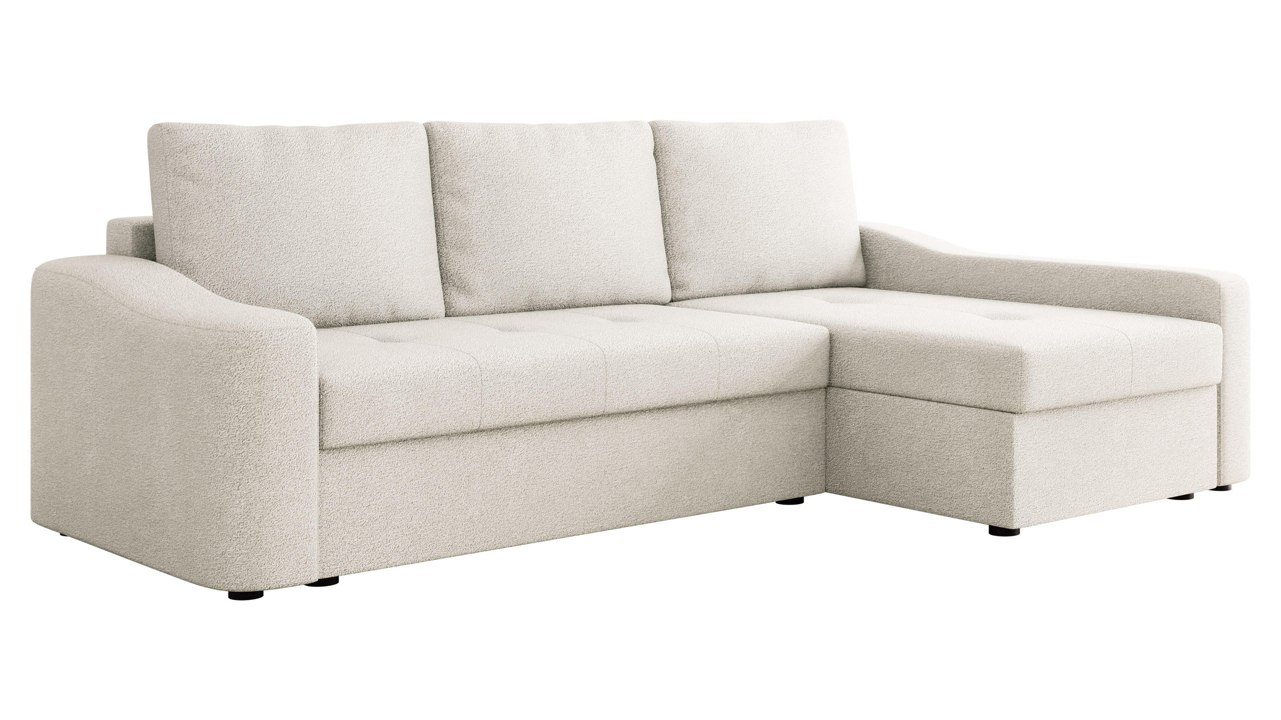 ECKSOFA Harbor, Seite: Rechts - Schwarz/Naturfarben, Holz/Kunststoff (253/148cm) - MIRJAN24