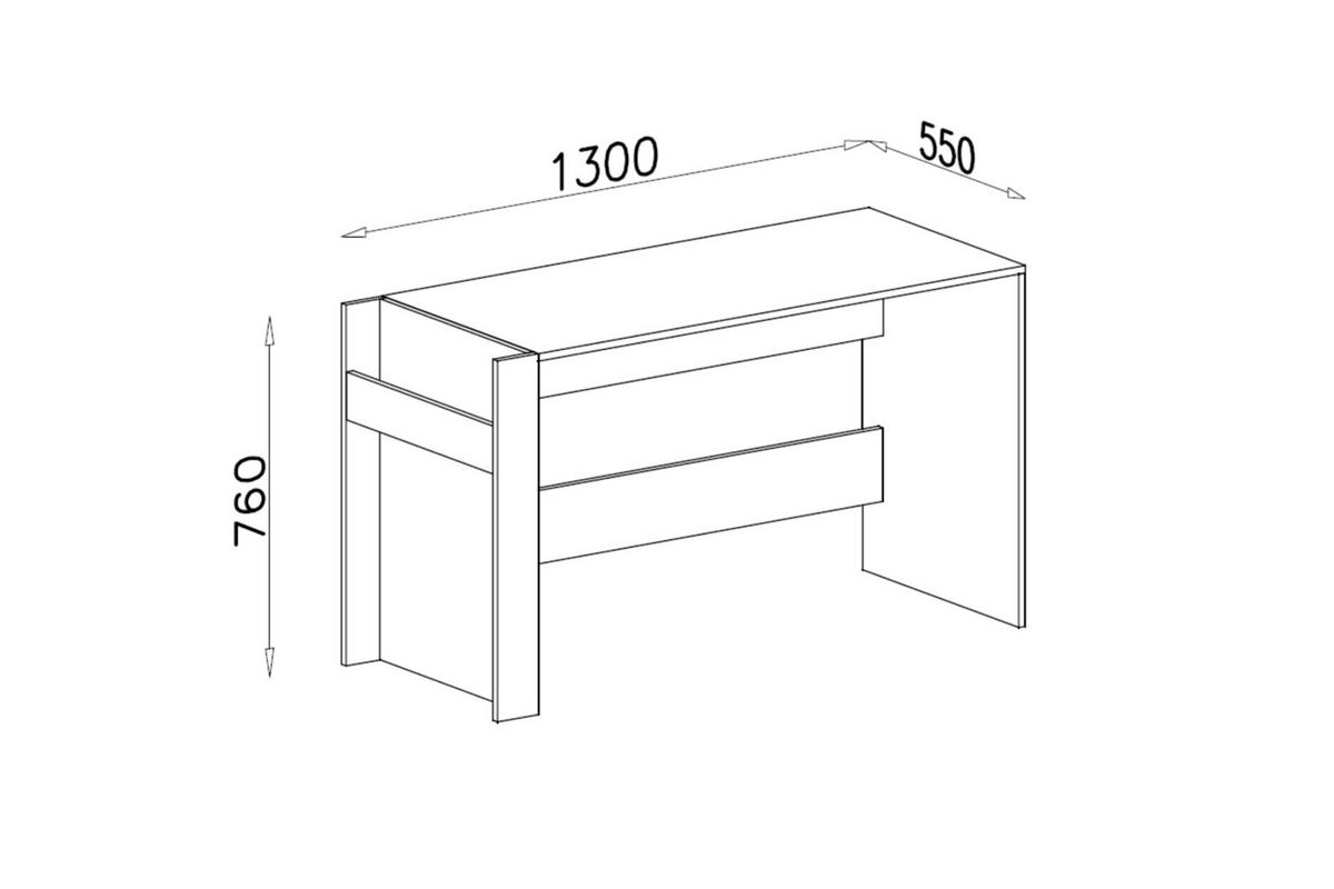 KINDERSCHREIBTISCH REMI 10 130 cm breit in Eichenweiß / Weiß Matt / Anthrazit - Eichefarben/Anthrazit, Holzwerkstoff (130/76/55cm) - Deine Möbel 24