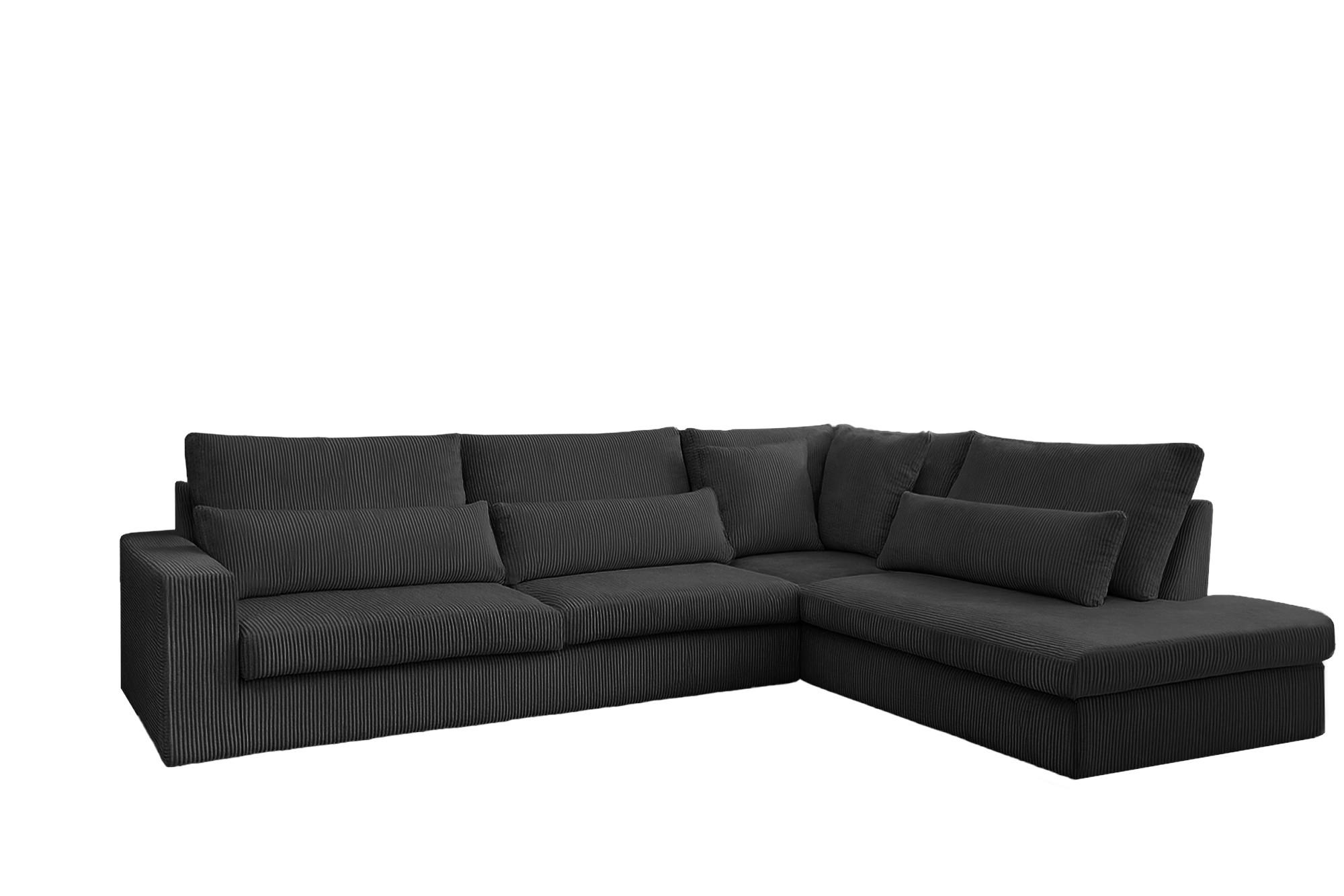 ECKSOFA L-Form SVEN Stoff Poso Graphit Rechts - Anthrazit, Textil (315/245cm) - Kaiser Möbel