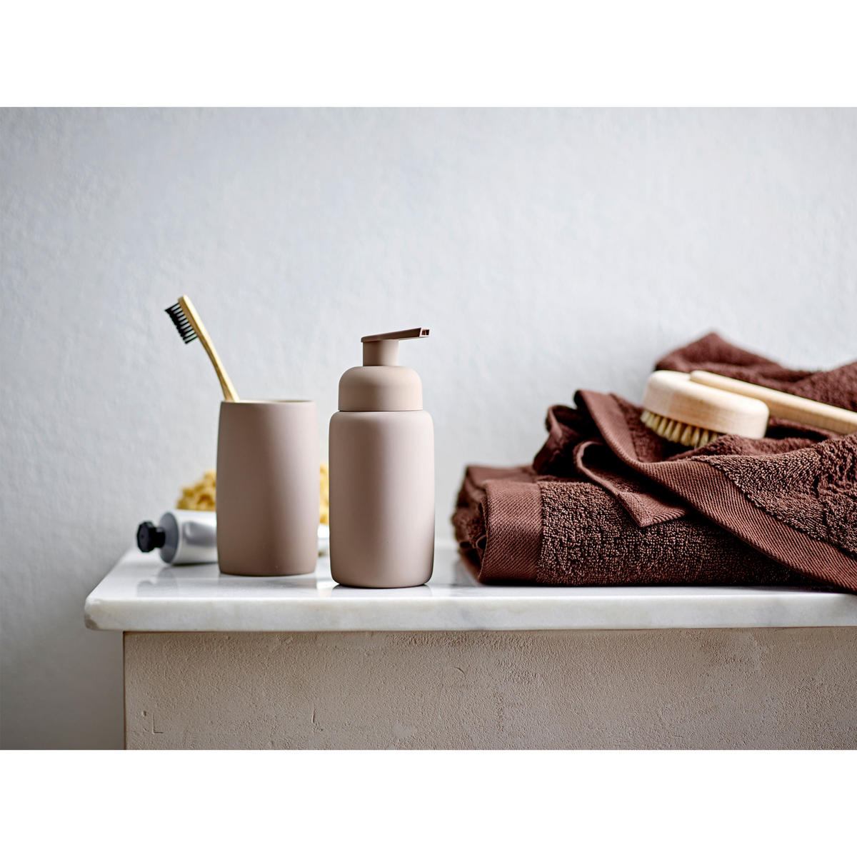 SEIFENSPENDER Mono Taupe - Beige, Kunststoff (7/16.5/7.5cm) - Södahl