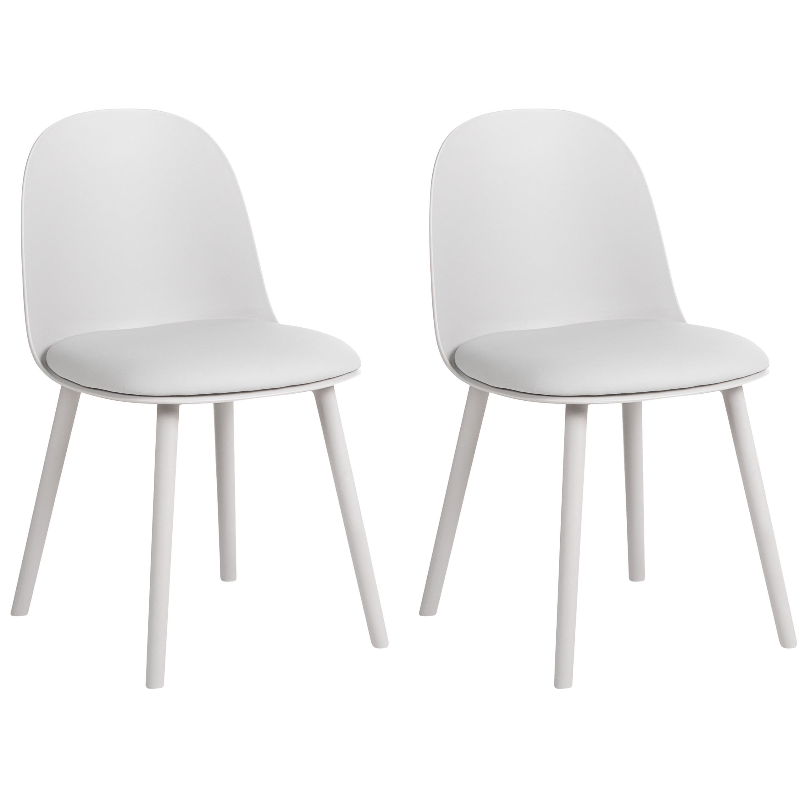 ESSZIMMERSTUHL 2er Set Kunstleder Hellgrau Ankeny - Hellgrau/Grau, Kunststoff (46/80/48cm) - Beliani