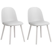 ESSZIMMERSTUHL 2er Set Kunstleder Hellgrau Ankeny - Hellgrau/Grau, Kunststoff (46/80/48cm) - Beliani
