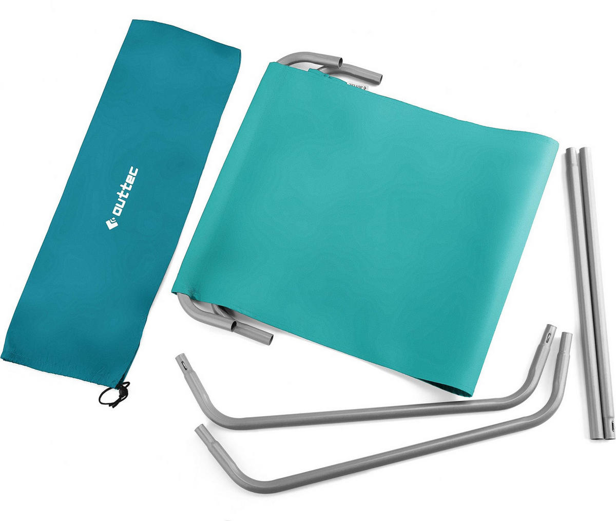 STRANDSESSEL bis 100 kg - Hellblau, Textil/Metall (51/60/97cm) - Outtec