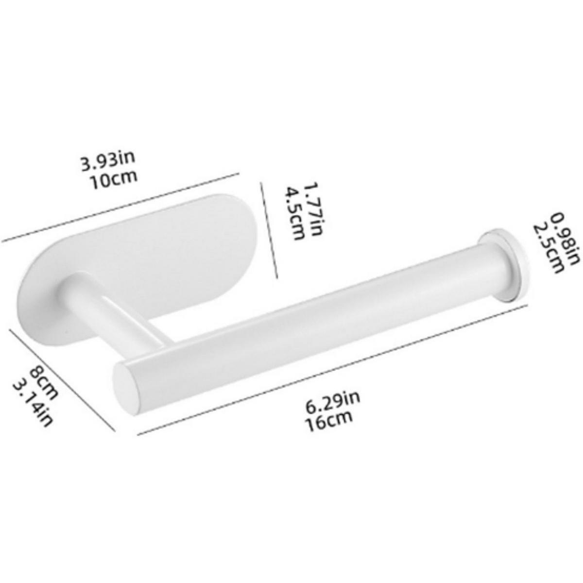 TOILETTENPAPIERHALTER Weiß Edelstahl 16 x 8 x 4,5 cm bohrfrei selbstklebend Badezimmer Küche - Weiß, Metall (4.5/8/16cm) - MCBOSON