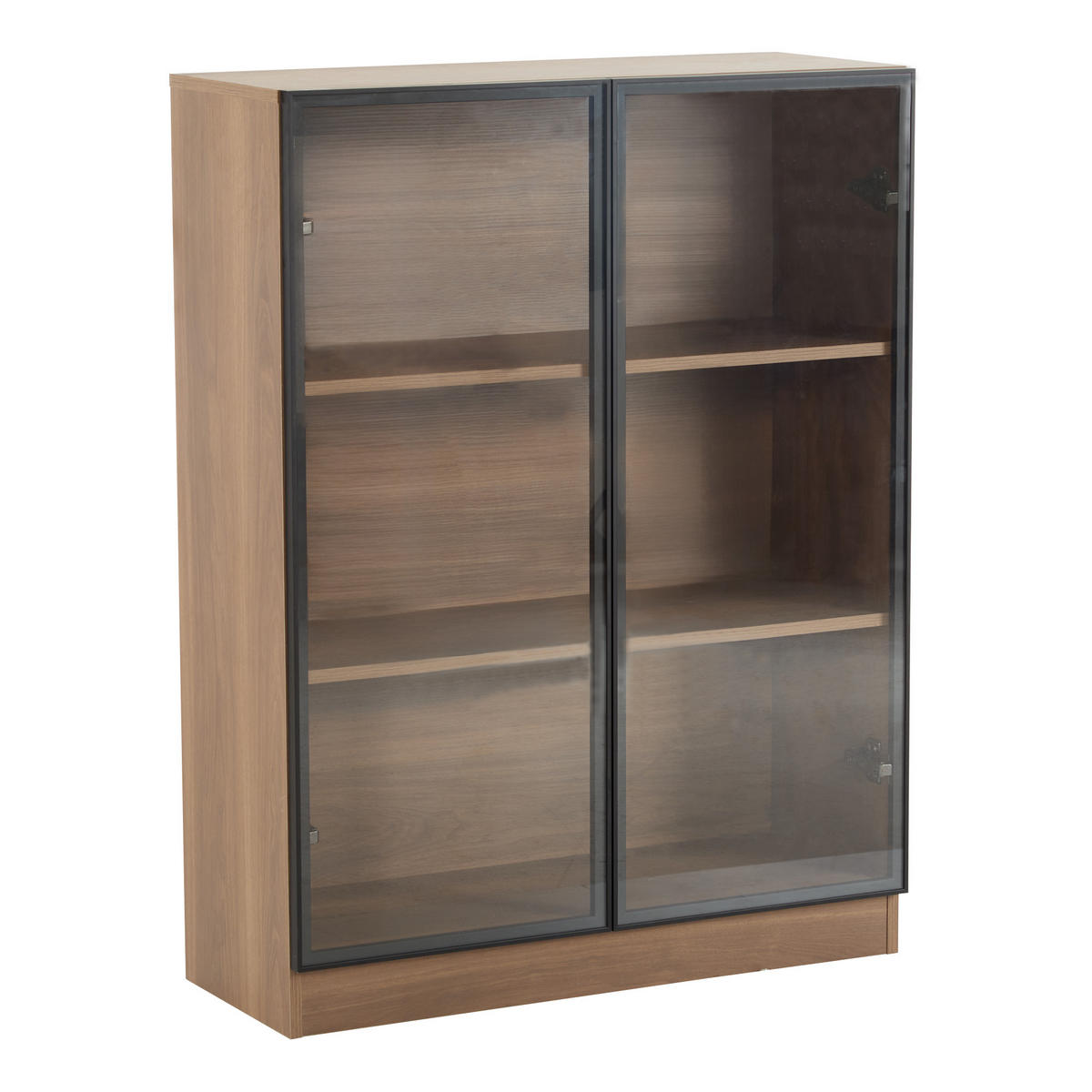 VITRINENSCHRANK Natur Glas LED 3 Böden 80x32x106cm - Walnussfarben, Holzwerkstoff (32/106/80cm) - FLIEKS