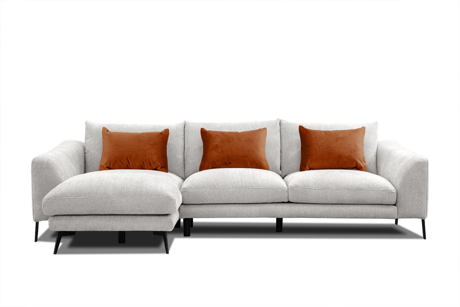 ECKSOFA WINTER 4-Sitzer, weiß - Schwarz/Weiß, Holzwerkstoff/Textil (158/269cm) - Courtois Laville