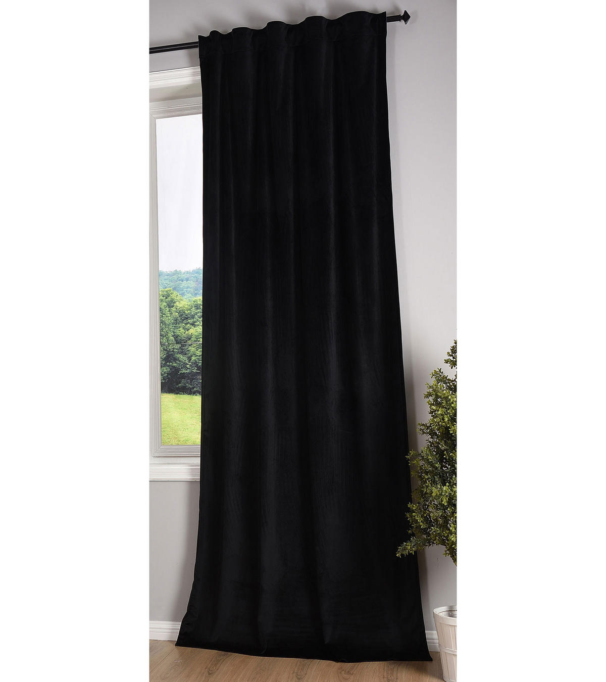 VORHANG MILANO HxB 235x135 cm Schwarz - Schwarz, Textil (135/235cm) - Gardinenbox