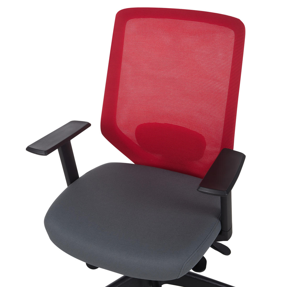 BÜROSTUHL Rot Virtuoso - Rot/Schwarz, Textil (53/97/53cm) - Beliani