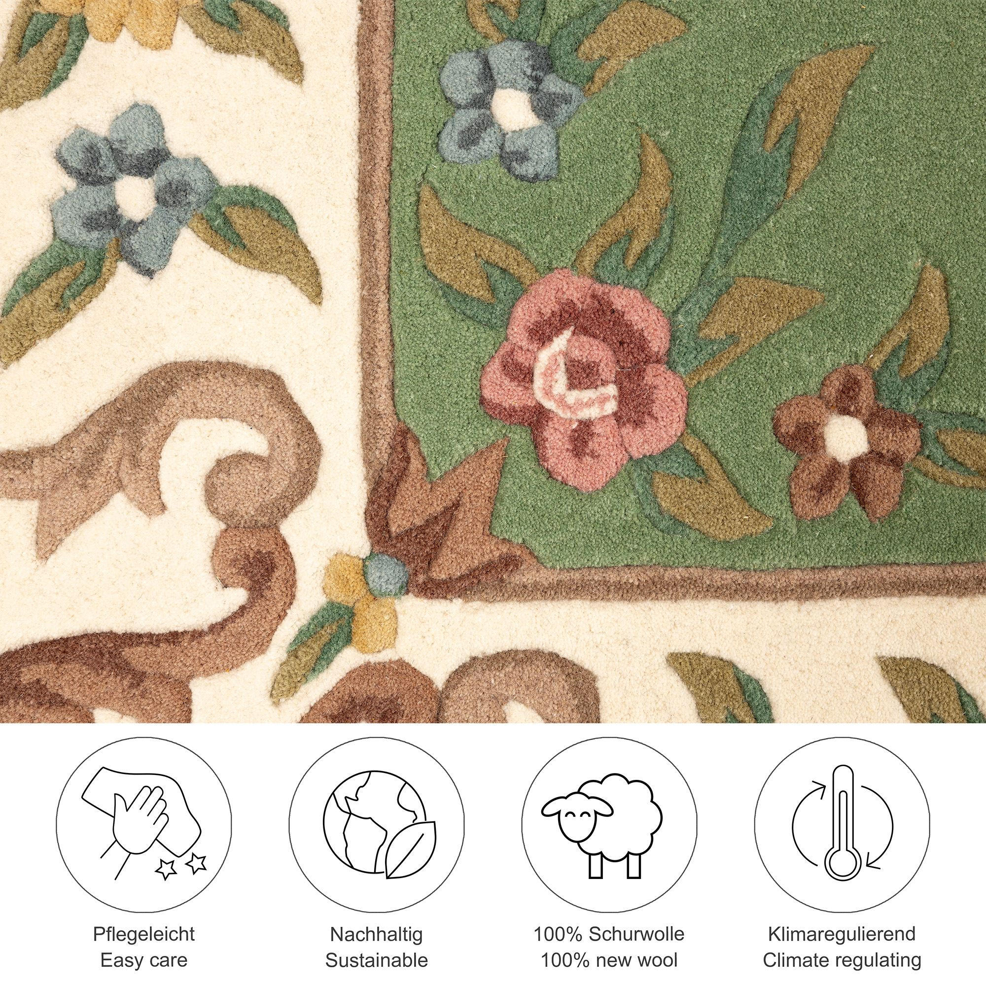 HANDTUFTTEPPICH Bloomingville 170x240 cm - Grün, Textil (170/240cm) - THEKO