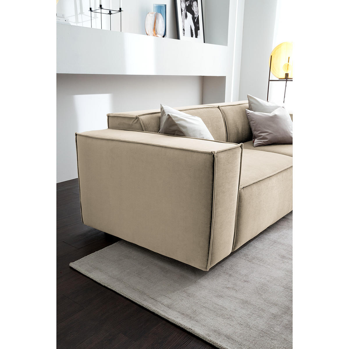 2,5-SITZER SOFA - Beige, Textil (223/70/96cm) - home24