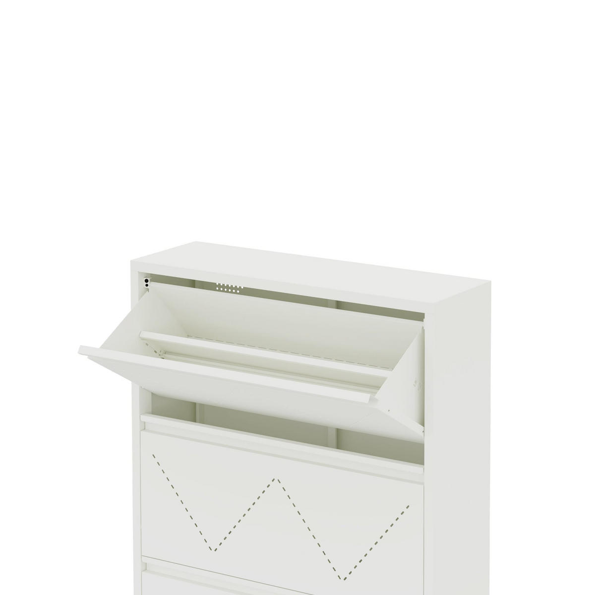 SCHUHSCHRANK 3 Türen Weiß 80/26/125 - Weiß, Metall (80/125/26cm) - Mobili Rebecca