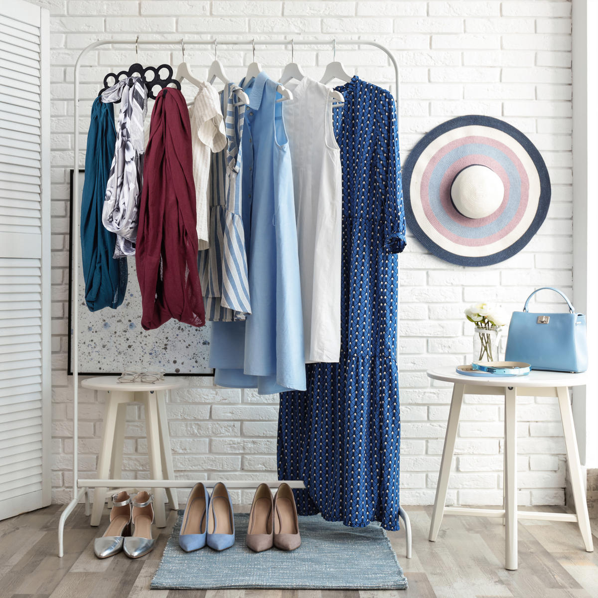 DRŽIAK na šály - čierna, kov/textil (30/21/3cm) - Relaxdays