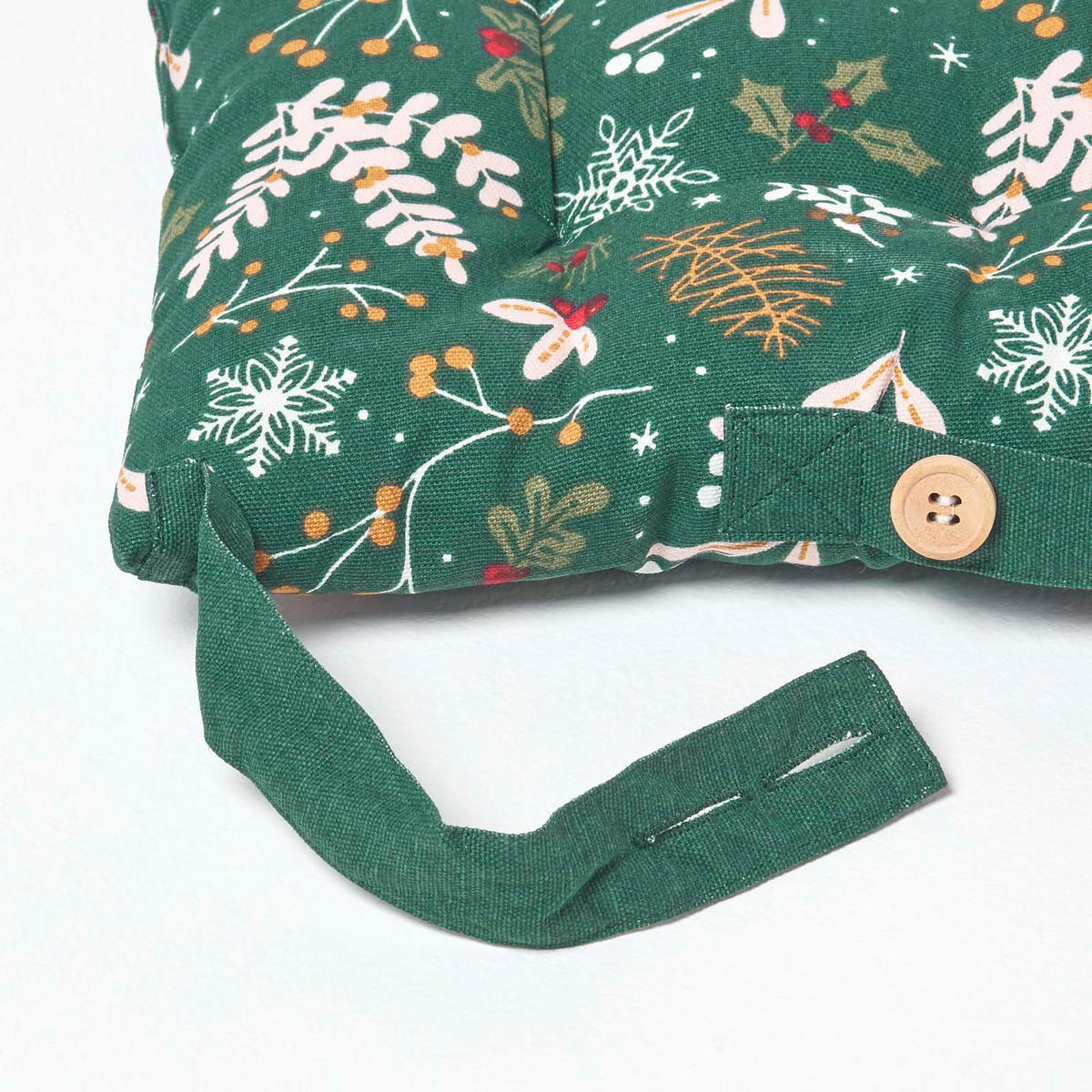 STUHLKISSEN Weihnachtswald, grün im 4er-Set 40/40/5 cm - Grün, Textil (40/40/5cm) - Homescapes