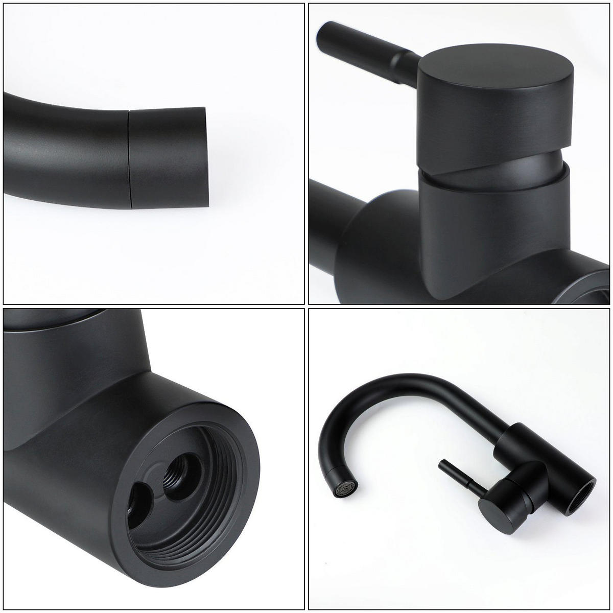 WASCHTISCHARMATUR Flutisf 4/24/13 cm - Schwarz, Metall (4/24/13cm) - ZMH